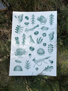 Plakát - Zvířátka v lese